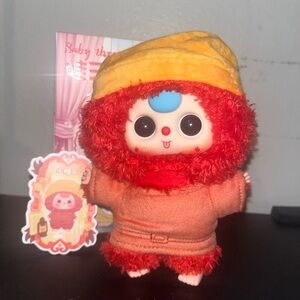 Cute Baby Three Plush Toy with Orange and Red Outfit